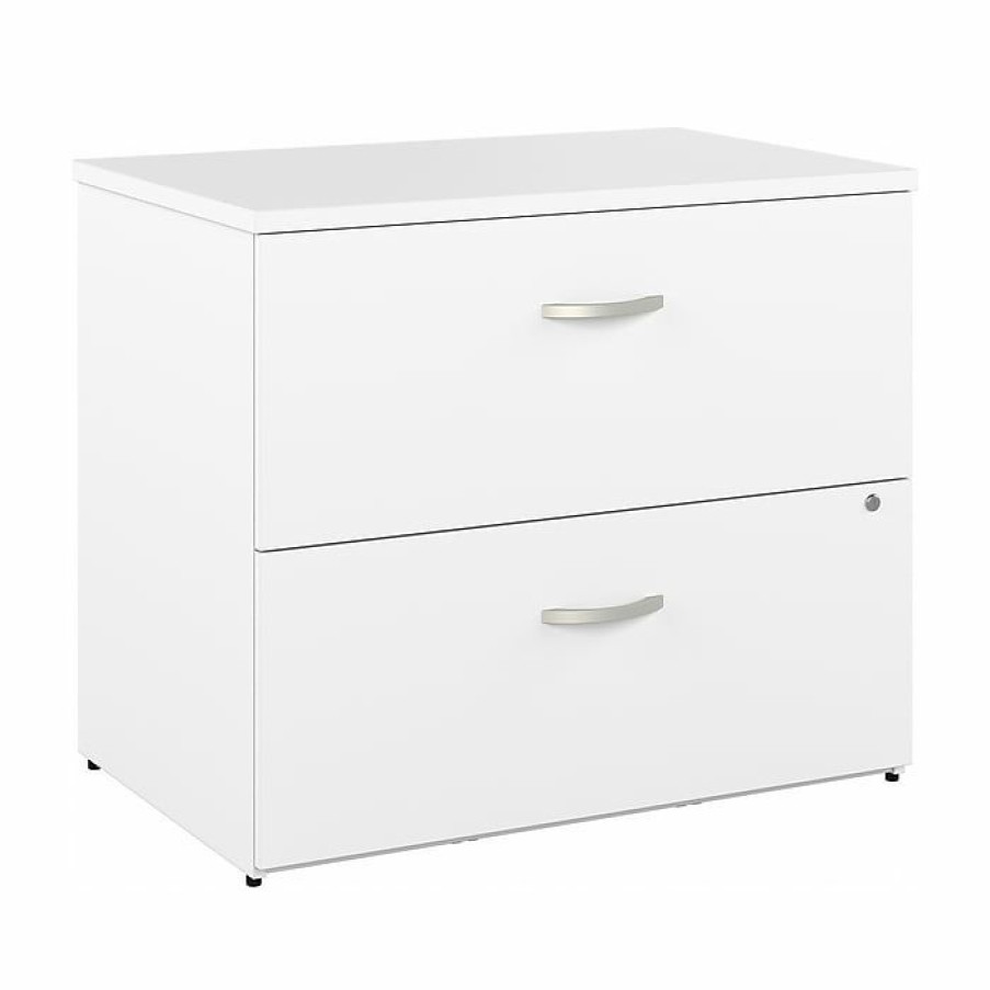 * Bush Business Furniture Hybrid 2-Drawer Lateral File Cabinet, Letter/Legal, White, 36 (Hyf136Whsu-Z)