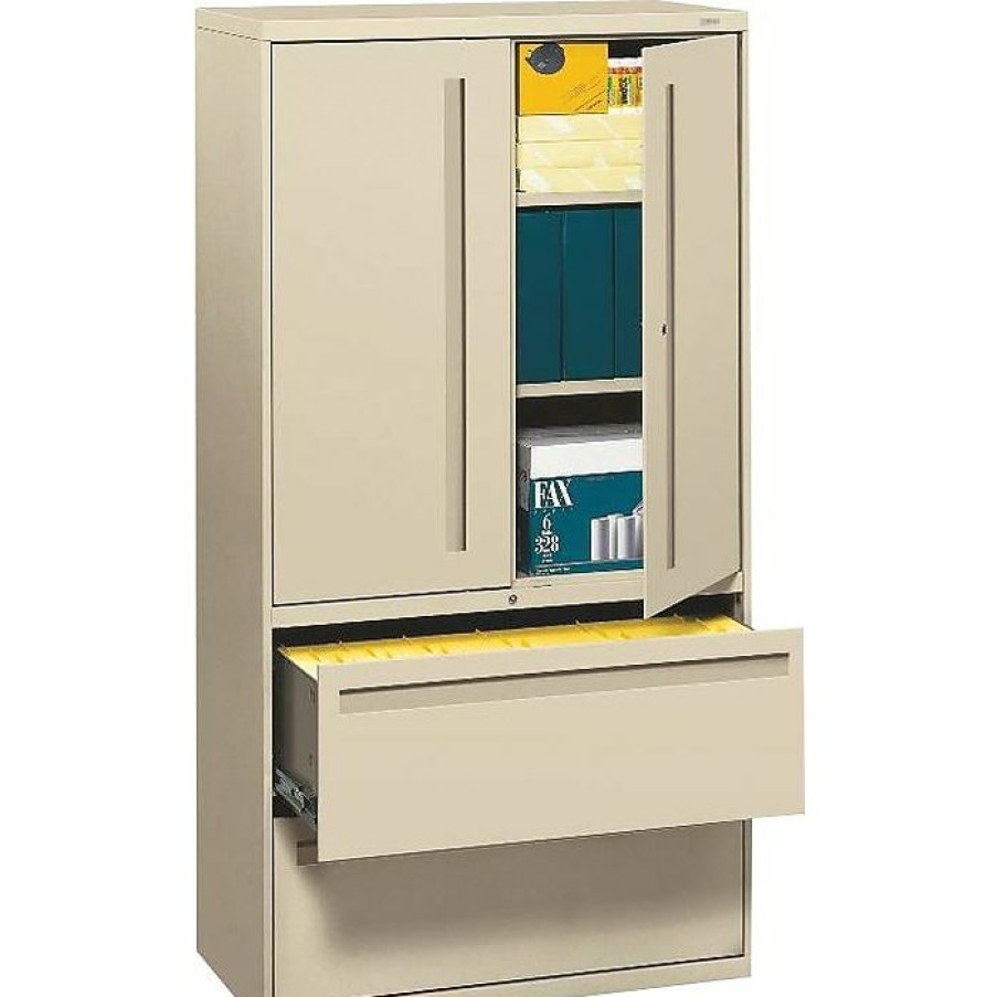 * Hon 700 Series 2 Drawer Lateral File Cabinet W/Roll-Out & Posting Shelves, Putty, Letter/Legal, 36 W (Hon785Lsl)