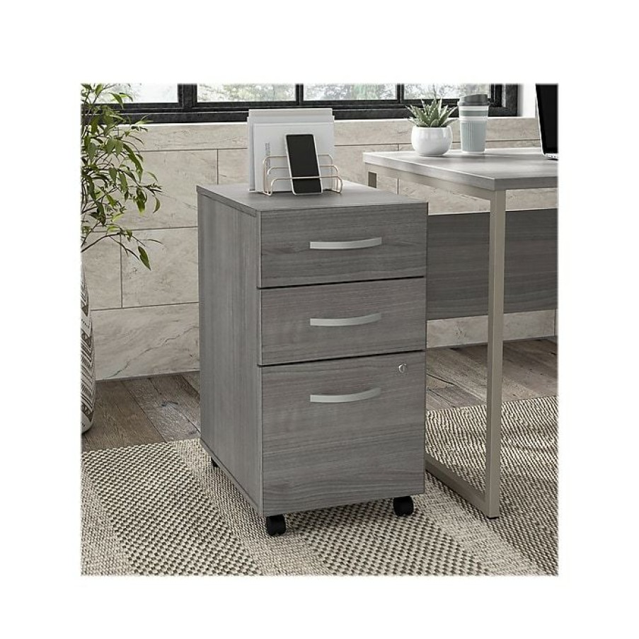 * Bush Business Furniture Hybrid 3-Drawer Mobile File Cabinet, Letter/Legal, Platinum Gray, 20 (Hyf216Pgsu-Z)