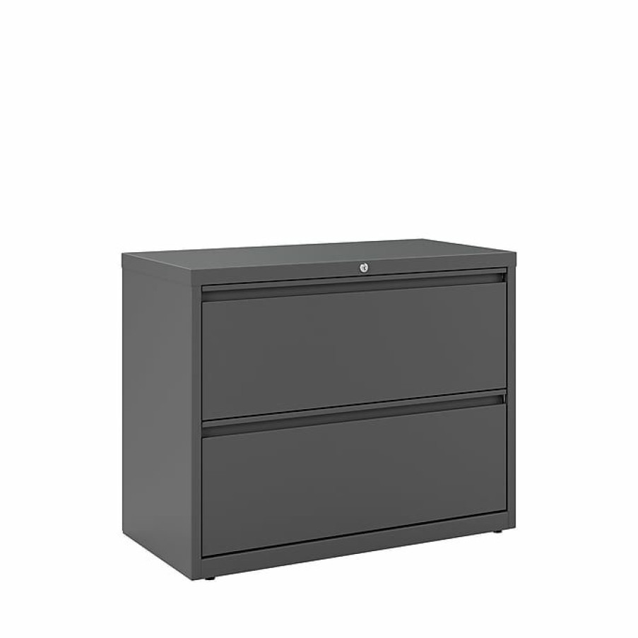 * Staples 2-Drawer Lateral File Cabinet, Locking, Letter/Legal, Charcoal, 36 W (26821D)