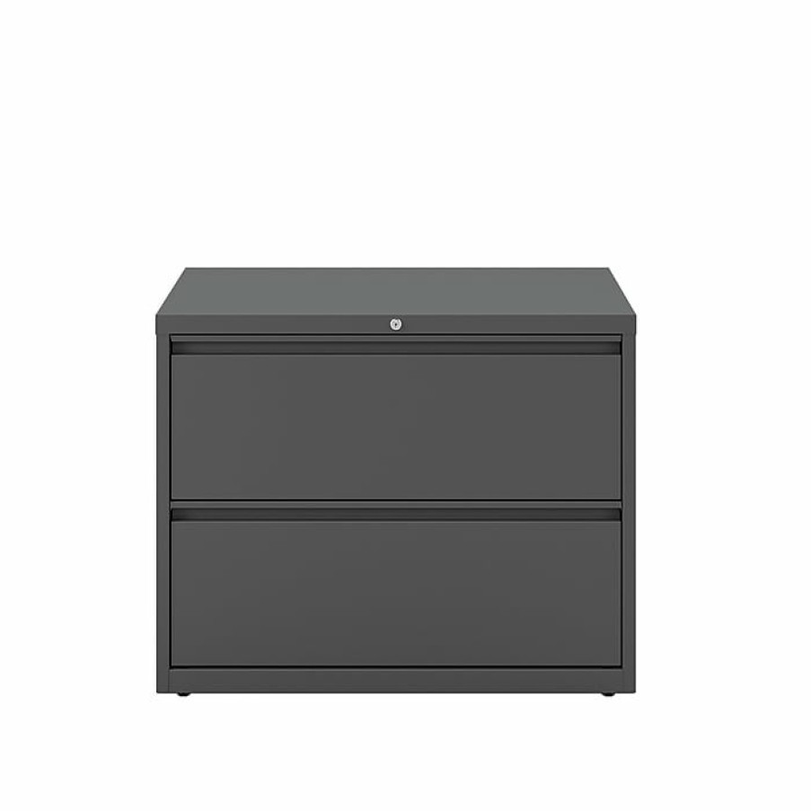 * Staples 2-Drawer Lateral File Cabinet, Locking, Letter/Legal, Charcoal, 36 W (26821D)