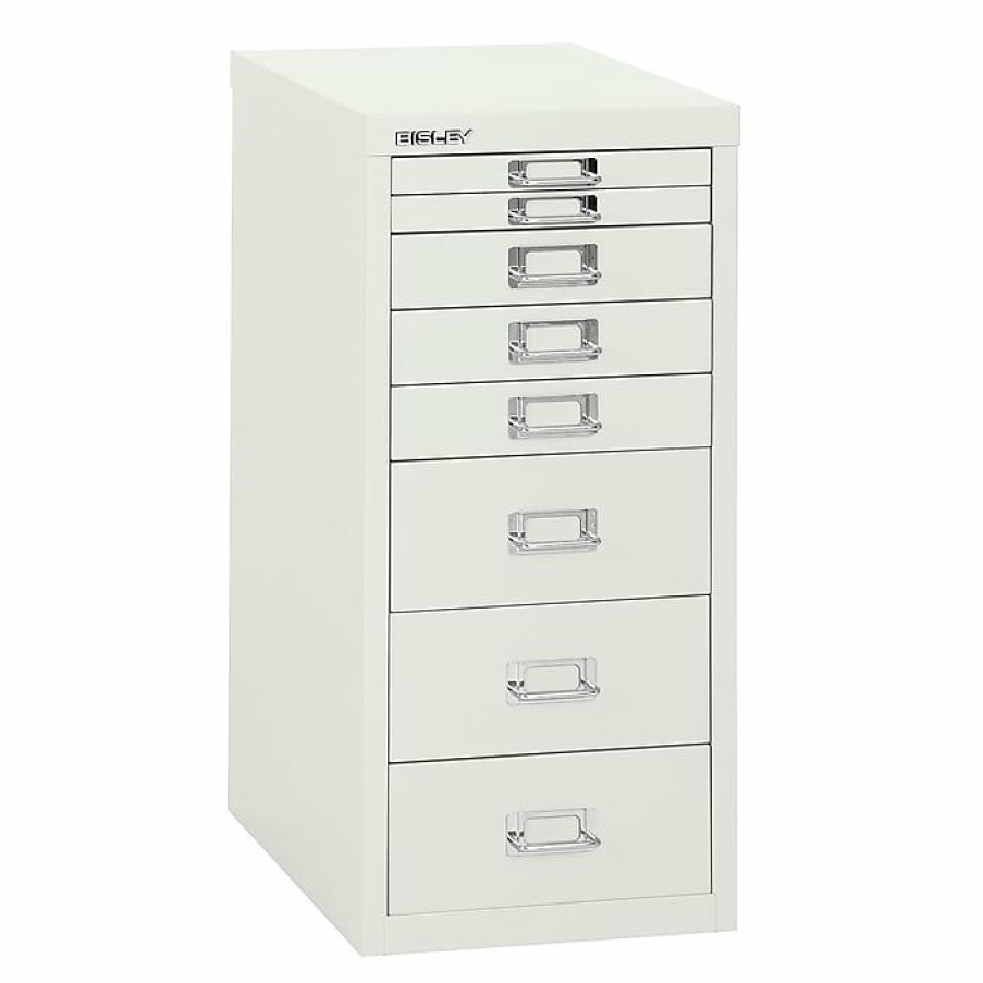 * Bisley 8 Drawer Steel Desktop Multidrawer Cabinet, White