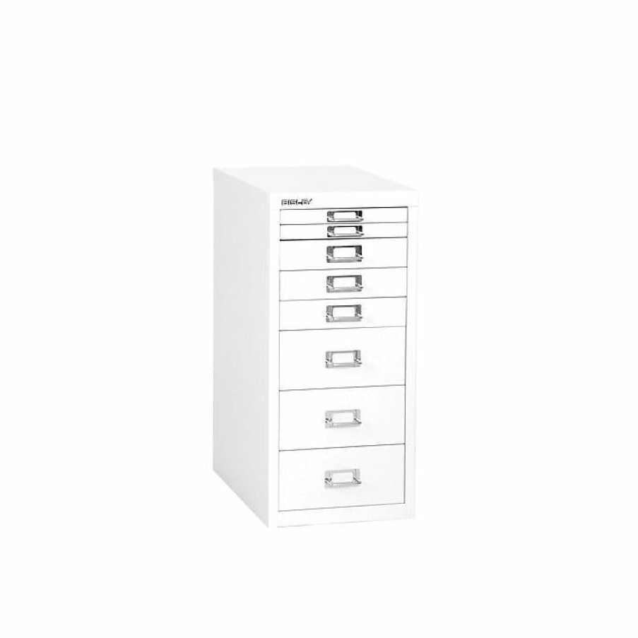 * Bisley 8 Drawer Steel Desktop Multidrawer Cabinet, White