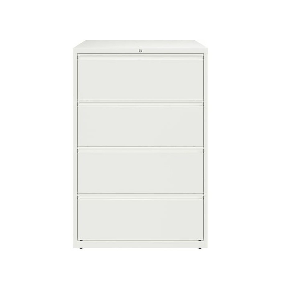 * Hirsh Hl10000 Series 4-Drawer Lateral File Cabinet, Locking, Letter/Legal, White, 36 (23702)