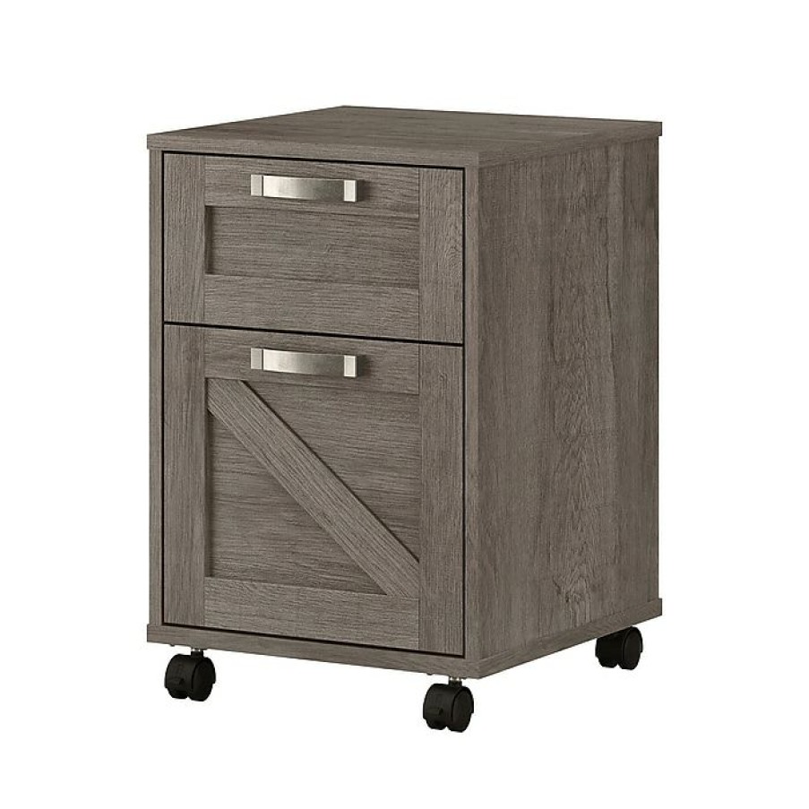 * Kathy Ireland Home By Bush Furniture 2-Drawer Vertical File Cabinet, Mobile, Letter/Legal, Restored Gray, 17