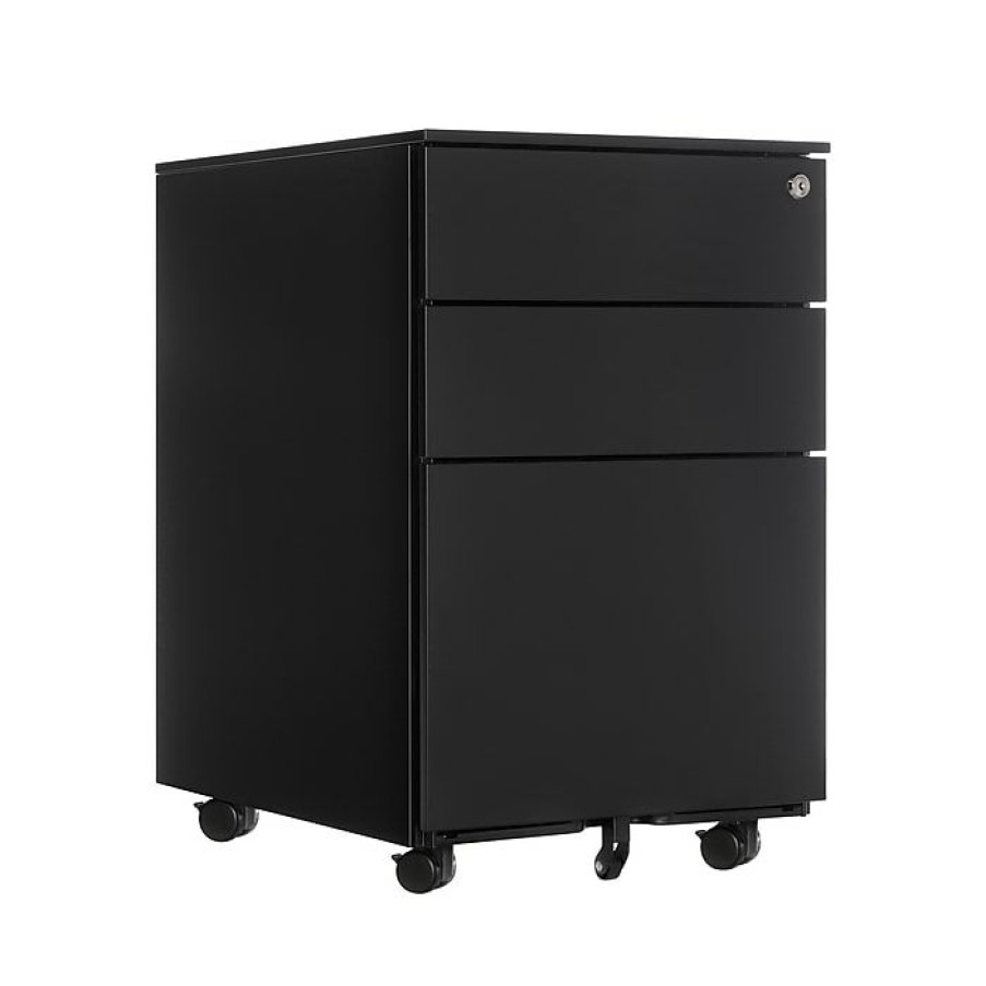 * Gry Mattr 3-Drawer Vertical File Cabinet, Mobile, Letter/Legal, Black, 21 (Gmcc-00849)