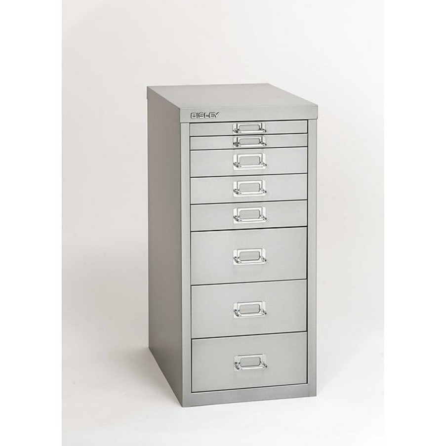 * Bisley 8 Drawer Steel Desktop Multidrawer Cabinet, Light Gray