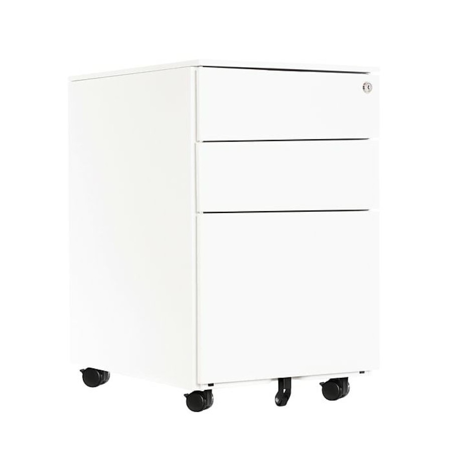 * Gry Mattr 3-Drawer Vertical File Cabinet, Mobile, Letter/Legal, White, 21 (Gmcc-00848)