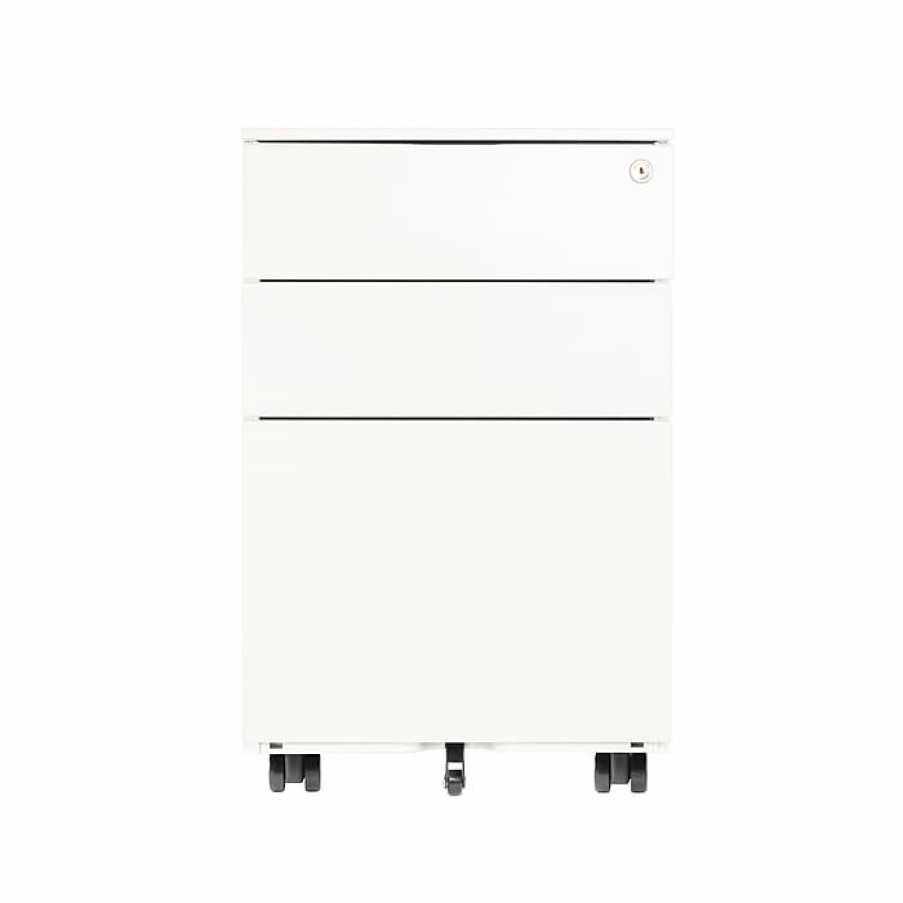 * Gry Mattr 3-Drawer Vertical File Cabinet, Mobile, Letter/Legal, White, 21 (Gmcc-00848)