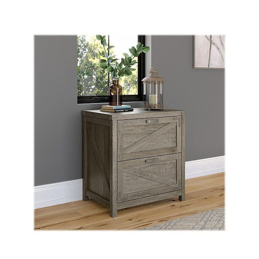 * Kathy Ireland Home By Bush Furniture 2-Drawer Lateral File Cabinet, Letter/Legal, Restored Gray, 29 (Cgf129Rtg-03)