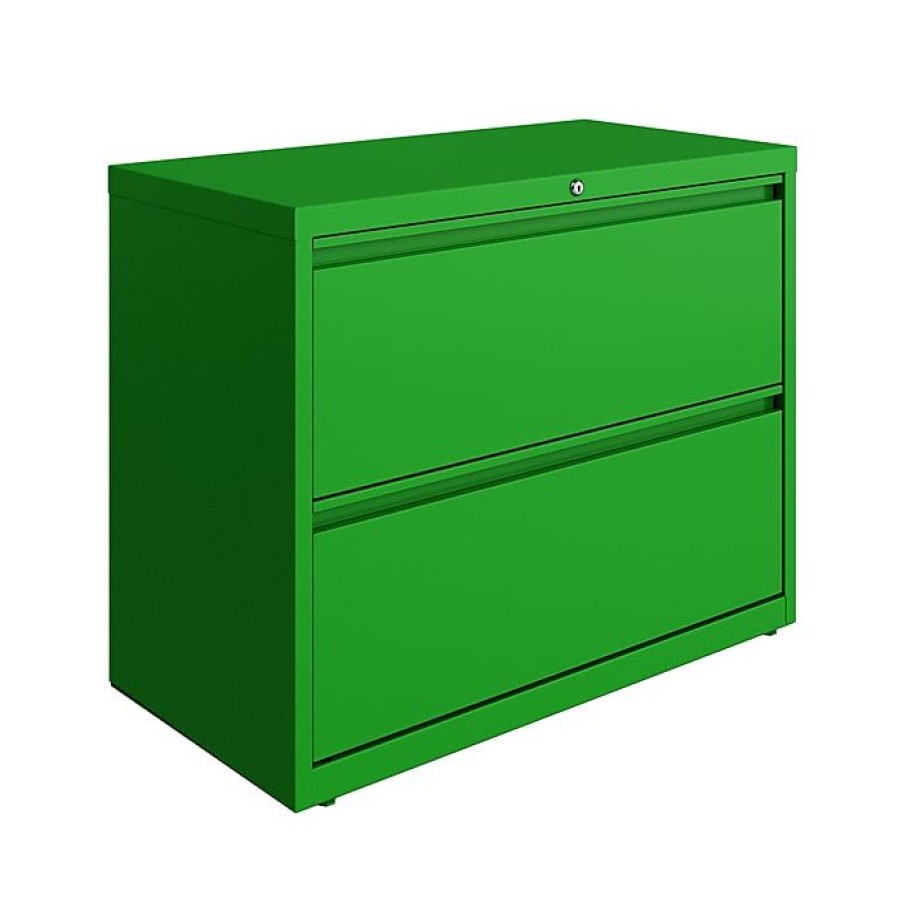 * Hirsh Hl10000 Series 2-Drawer Lateral File Cabinet, Locking, Letter/Legal, Screaming Green, 36 (24251)