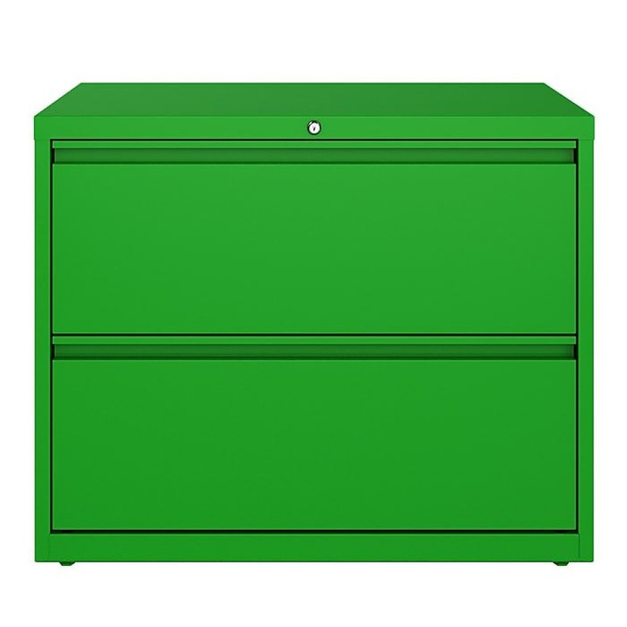 * Hirsh Hl10000 Series 2-Drawer Lateral File Cabinet, Locking, Letter/Legal, Screaming Green, 36 (24251)