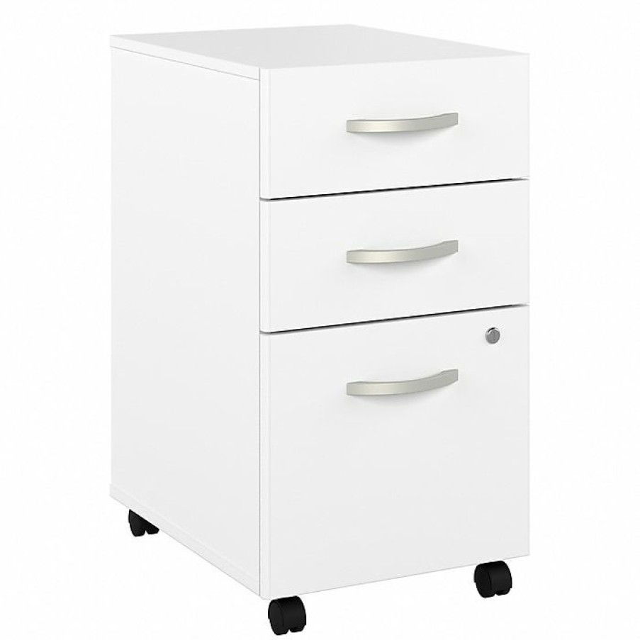 * Bush Business Furniture Studio A 3-Drawer Mobile File Cabinet, Locking, Letter/Legal, White, 20 (Sdf216Whsu-Z)