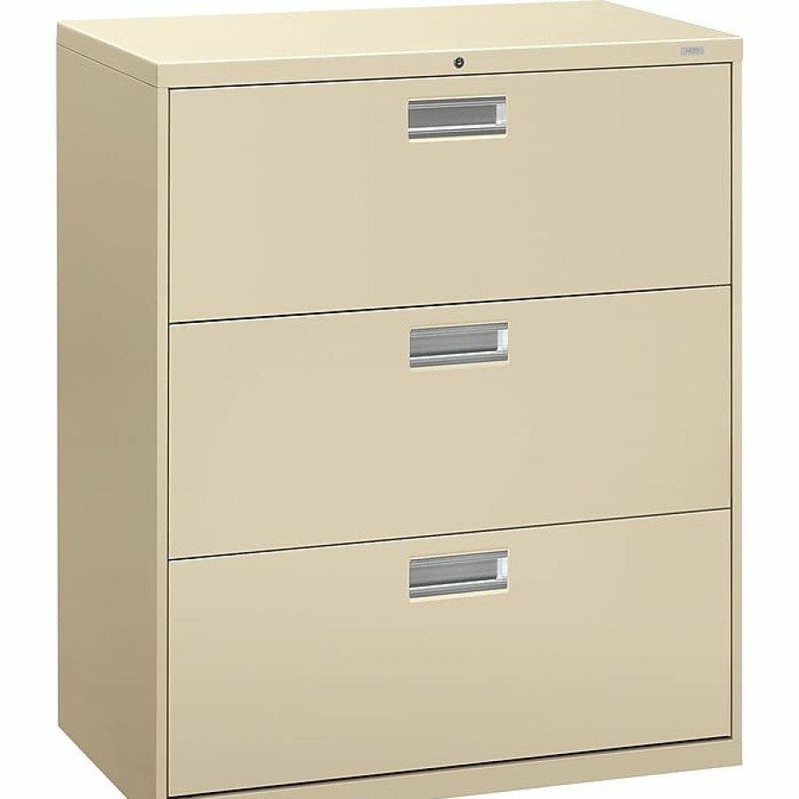 * Hon Brigade 600 Series Lateral Files; 3-Drawer, 36 Wide, Putty