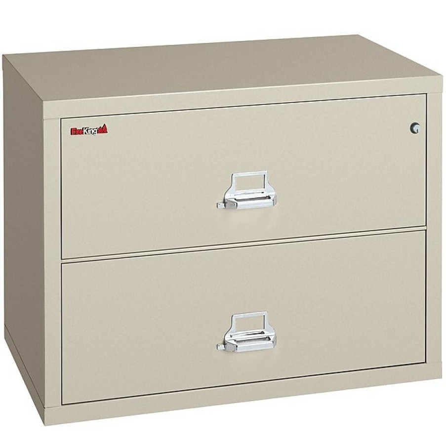 * Fireking Classic 2-Drawer Lateral File Cabinet, Fire Resistant, Letter/Legal, Parchment, 37.4 (2-3822-Cpa)