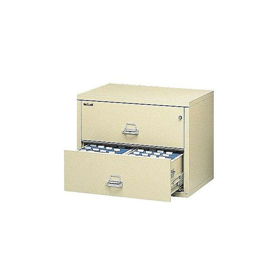 * Fireking Classic 2-Drawer Lateral File Cabinet, Fire Resistant, Letter/Legal, Parchment, 37.4 (2-3822-Cpa)