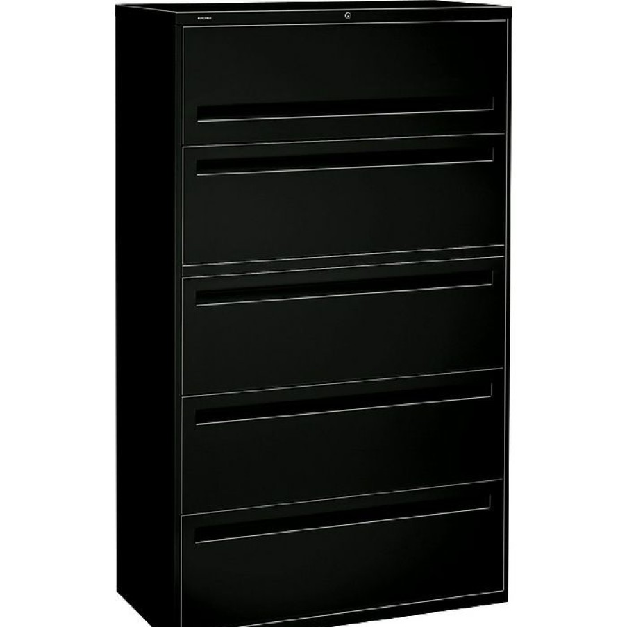 * Hon Brigade 700 Series 5-Drawer Lateral File Cabinet, Letter/Legal, Black, 42 (Hon795Lp)