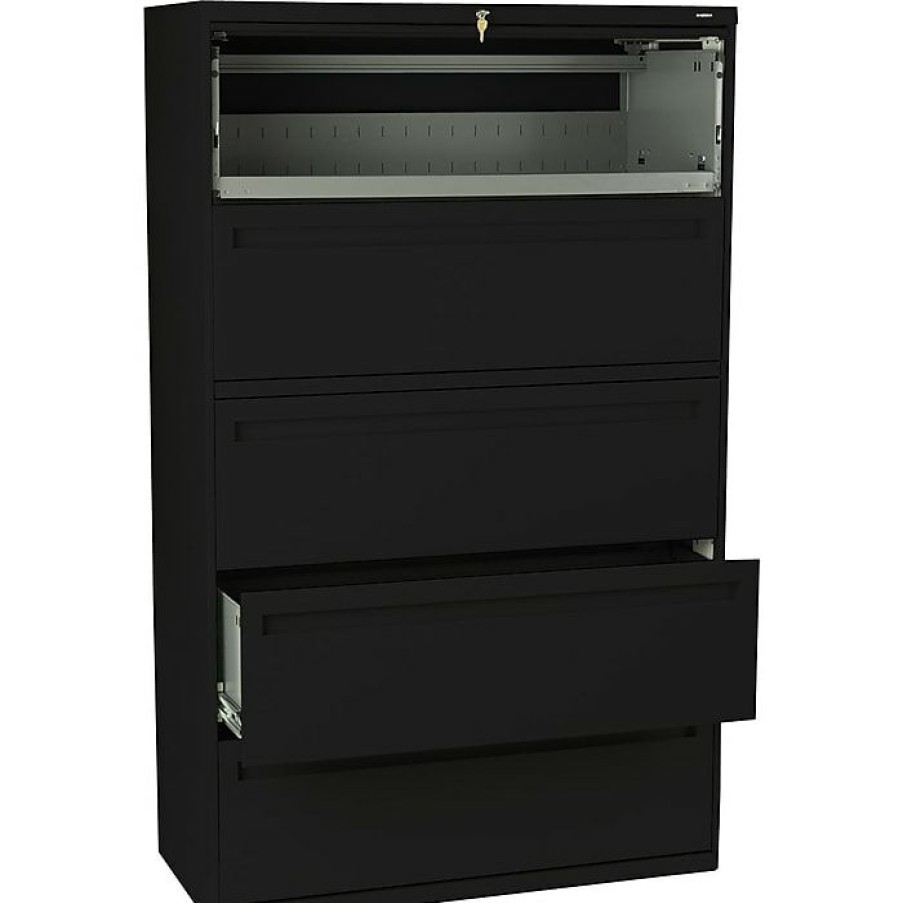 * Hon Brigade 700 Series 5-Drawer Lateral File Cabinet, Letter/Legal, Black, 42 (Hon795Lp)