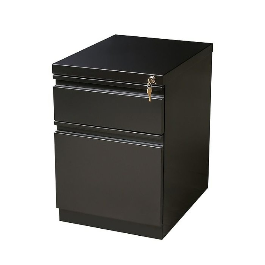 * Staples 2-Drawer Vertical File Cabinet, Locking, Black, Letter, 19.88 D (28881D)