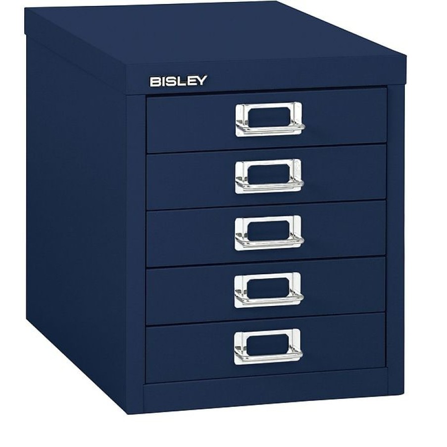 * Bindertek Bisley Five Drawer Steel Multidrawer, Navy, Letter/A4 (Md5-Nv)