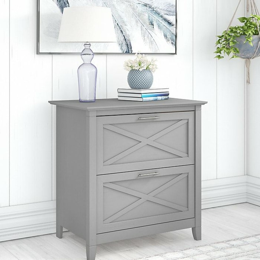 * Bush Furniture Key West 2-Drawer Lateral File Cabinet, Letter/Legal, Cape Cod Gray, 30 (Kwf130Cg-03)