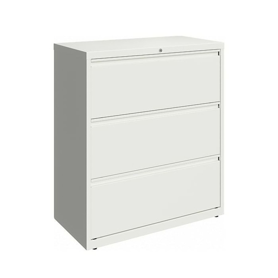 * Hirsh Hl10000 Series 3-Drawer Lateral File Cabinet, Locking, Letter/Legal, White, 36 (23701)