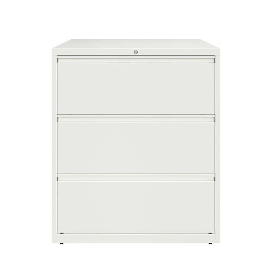 * Hirsh Hl10000 Series 3-Drawer Lateral File Cabinet, Locking, Letter/Legal, White, 36 (23701)