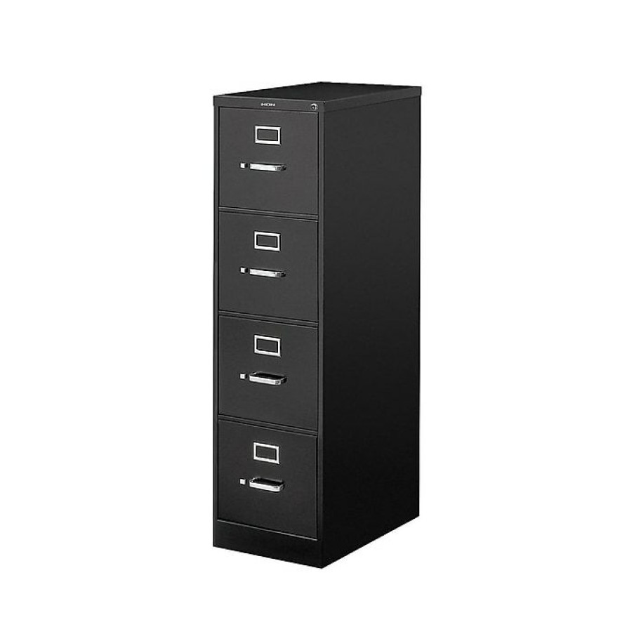 * Hon 510 Series 4 File Drawers Vertical File Cabinet, Locking, Black, Legal, 25 D (H514Cpp)