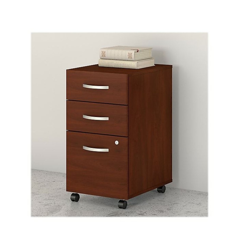 * Bush Business Furniture Studio C 3 Drawer Mobile File Cabinet, Hansen Cherry (Scf216Hcsu)