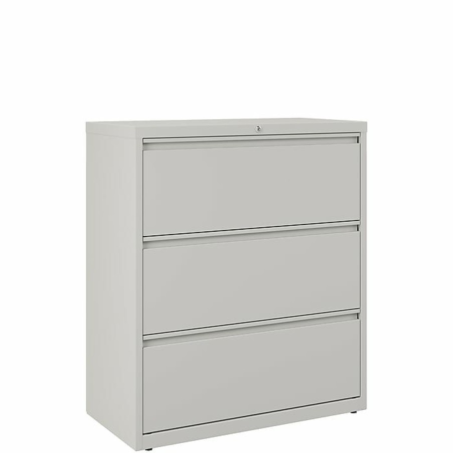 * Staples Hl8000 Commercial 3-Drawer Lateral File Cabinet, Locking, Letter/Legal, Gray, 36 W (23200D)