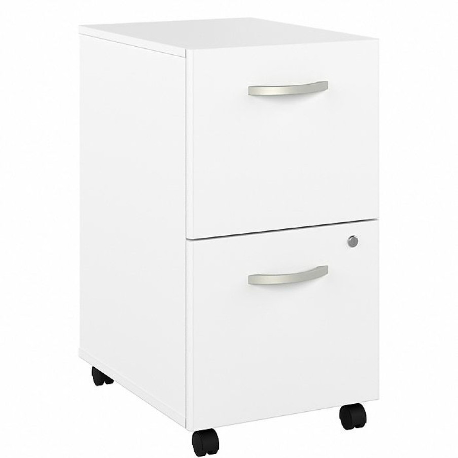 * Bush Business Furniture Studio A 2-Drawer Mobile File Cabinet, Locking, Letter/Legal, White, 20 (Sdf116Whsu-Z)