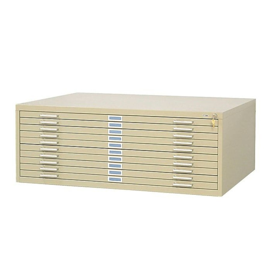 * Safco Graphic Arts 10-Drawer Steel Flat File For 30 X 42 Documents, Tropic Sand