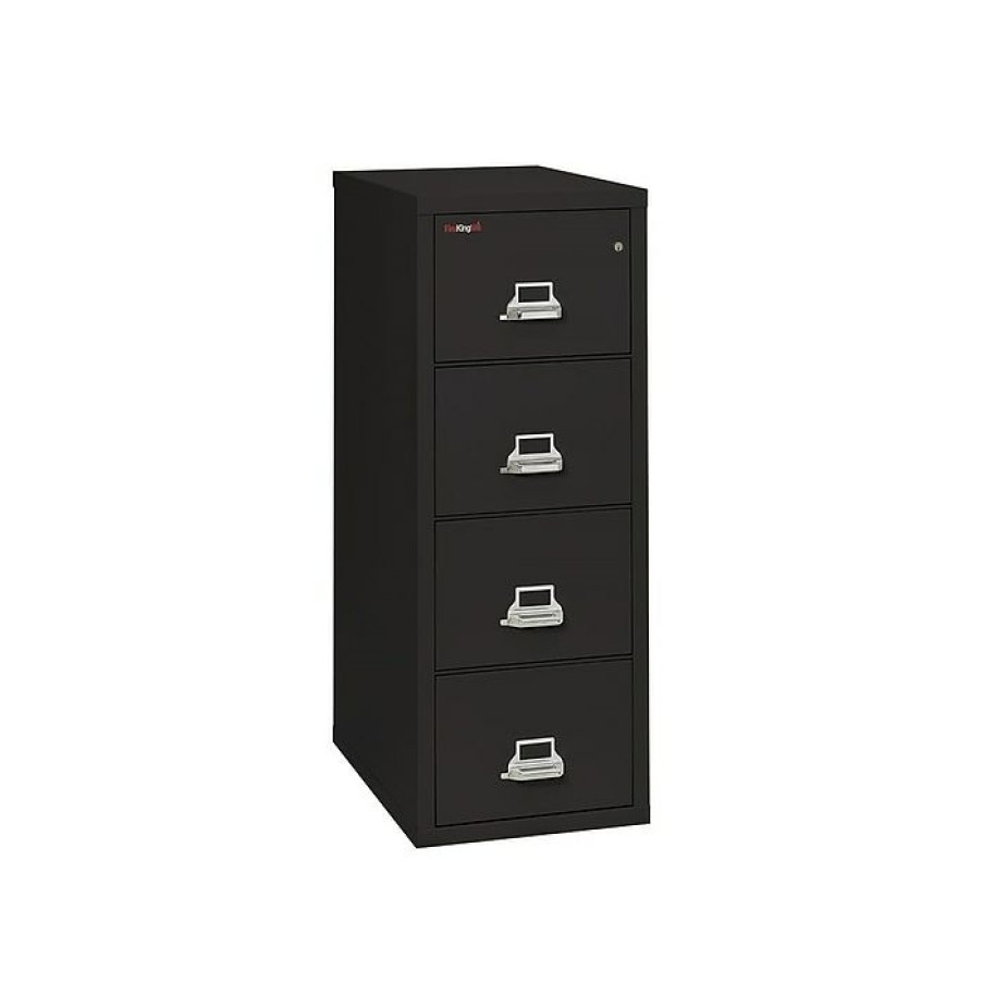 * Fireking Classic 4-Drawer Vertical File Cabinet, Fire Resistant, Legal, Black, 31.56 D (4-2131-Cbl)