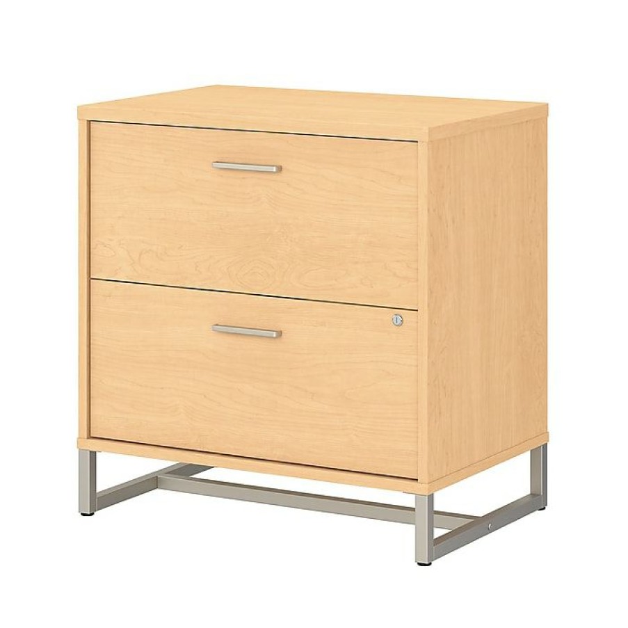 * Office By Kathy Ireland Method 2-Drawer Lateral File Cabinet, Locking, Letter/Legal, Natural Maple, 29.76 (Ki70304Su)