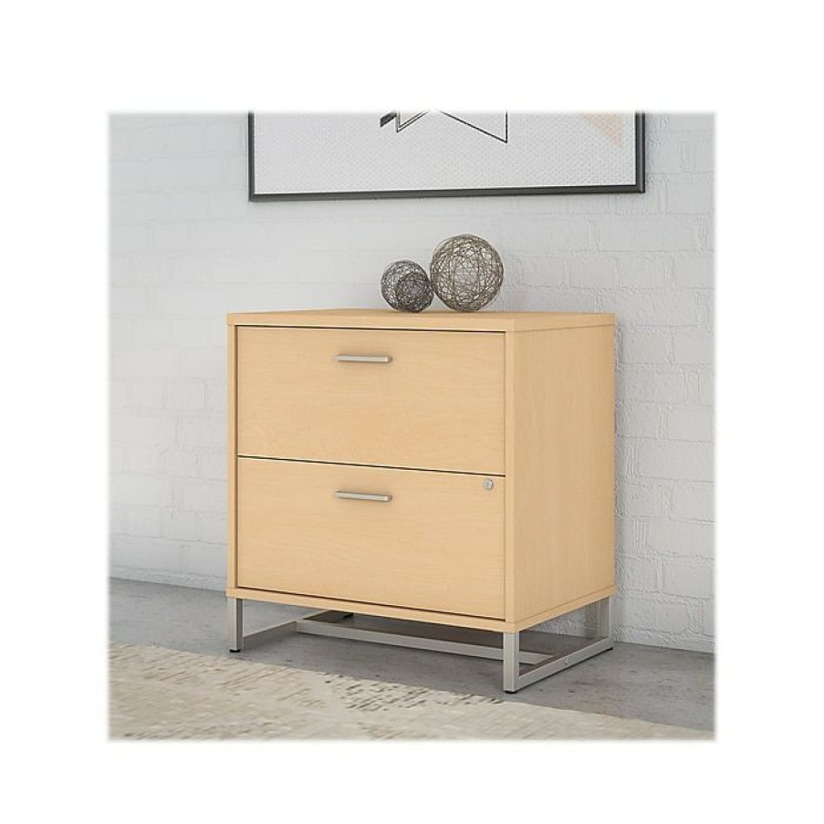 * Office By Kathy Ireland Method 2-Drawer Lateral File Cabinet, Locking, Letter/Legal, Natural Maple, 29.76 (Ki70304Su)