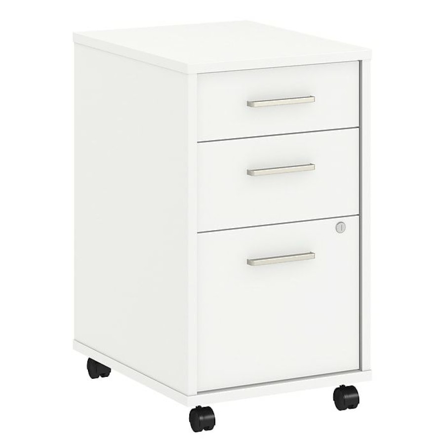 * Office By Kathy Ireland Method 3 Drawer Mobile File Cabinet Assembled, White (Ki70203Su)