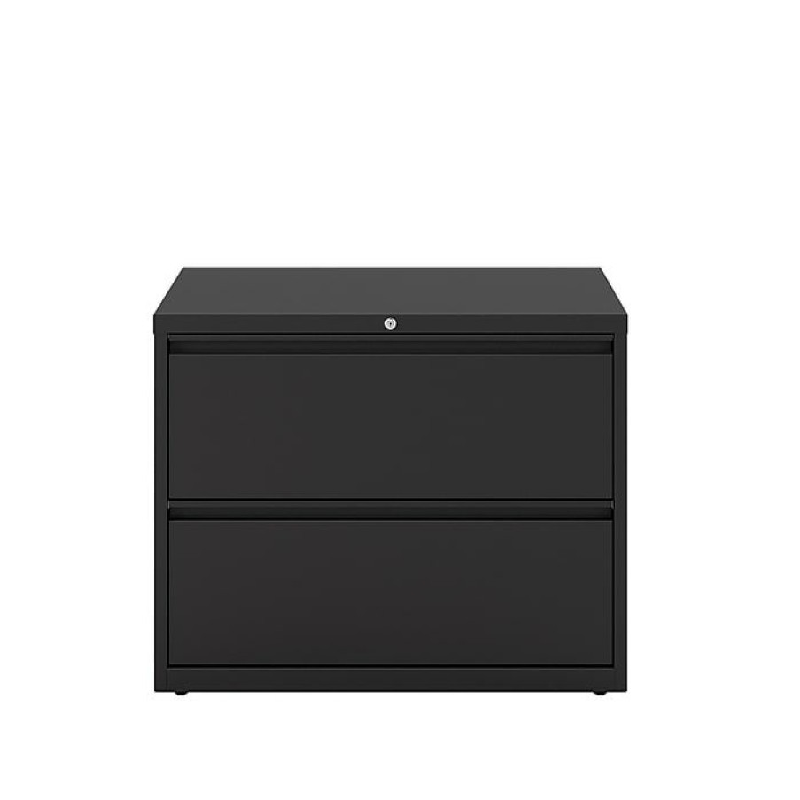 * Staples Commercial 2 File Drawer Lateral File Cabinet, Locking, Black, Letter/Legal, 36 W (20054D)