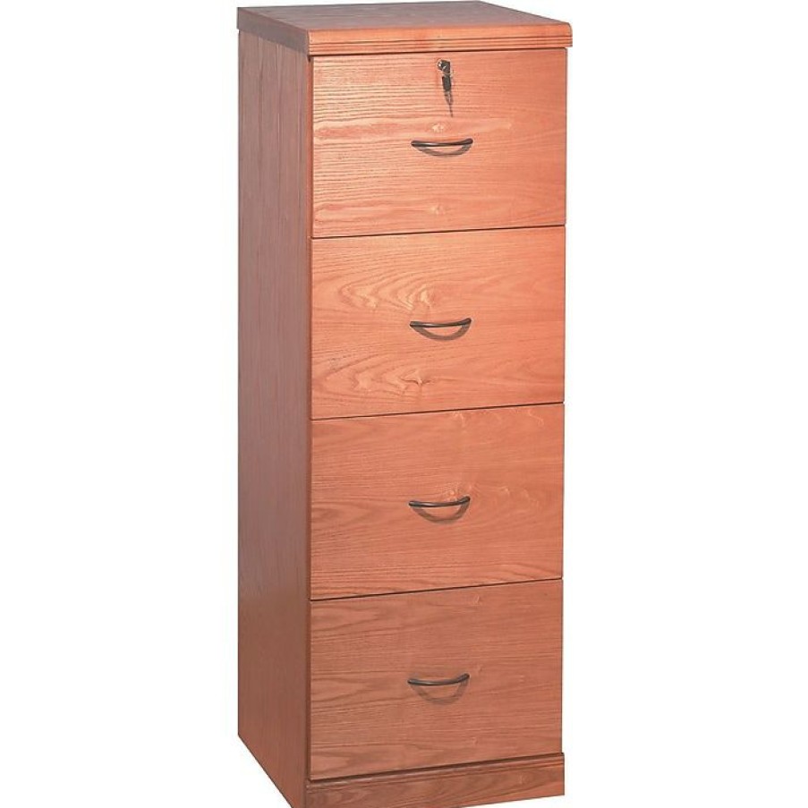 * Staples Wood Veneer Vertical File Cabinet, Letter/Legal, Oak, 18 (Wf884Ov)