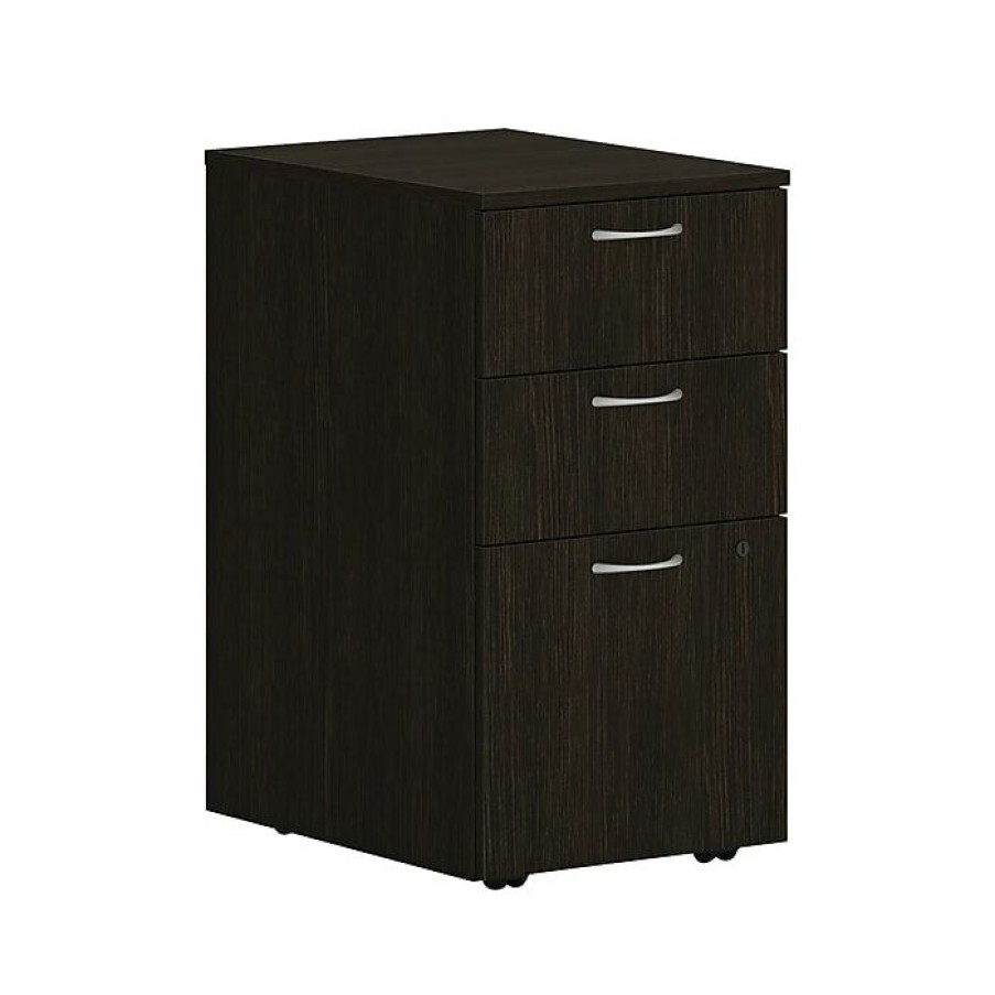 * Hon Mod 3-Drawer Vertical File Cabinet, Mobile Pedestal, Letter/Legal, Java Oak, 20 (Hlplpmbbf.Lja1)