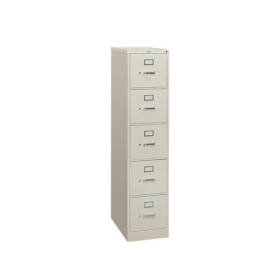 * Hon 310 Series 5-Drawer Vertical File Cabinet, Locking, Letter, Gray, 26.5 D (H315.P.Q)