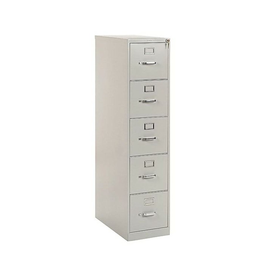 * Hon 310 Series 5-Drawer Vertical File Cabinet, Locking, Letter, Gray, 26.5 D (H315.P.Q)